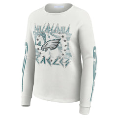 Philadelphia Eagles WEAR by Erin Andrews Women's Graphic Waffle Long-Sleeve T-Shirt | NFL Hot