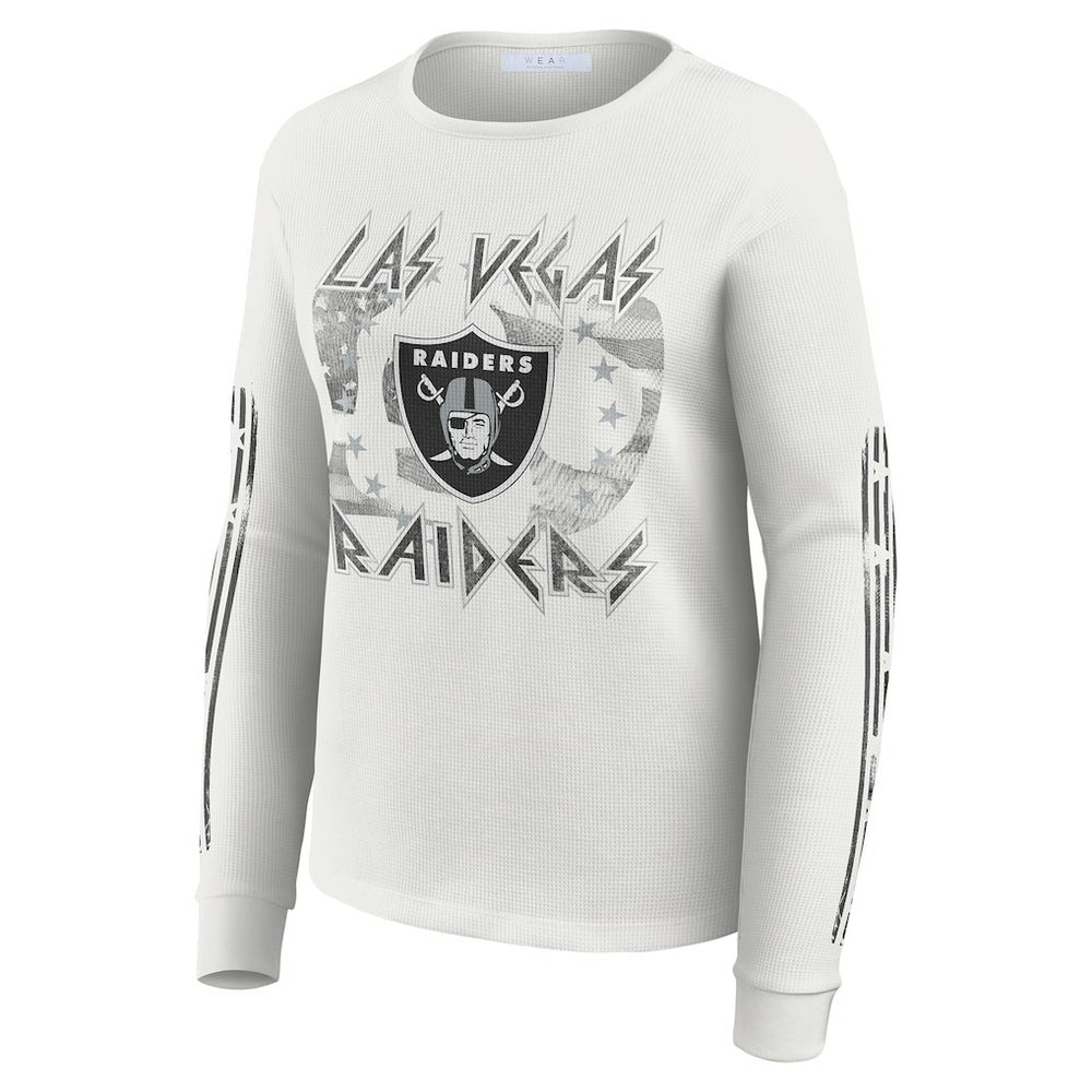 Las Vegas Raiders WEAR by Erin Andrews Women's Graphic Waffle Long-Sleeve T-Shirt | NFL Discount