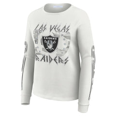 Las Vegas Raiders WEAR by Erin Andrews Women's Graphic Waffle Long-Sleeve T-Shirt | NFL Discount