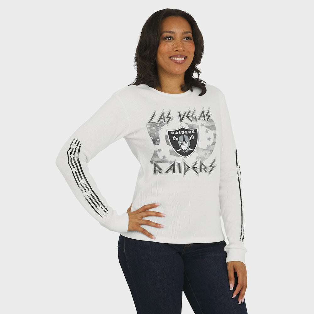 Las Vegas Raiders WEAR by Erin Andrews Women's Graphic Waffle Long-Sleeve T-Shirt | NFL Discount