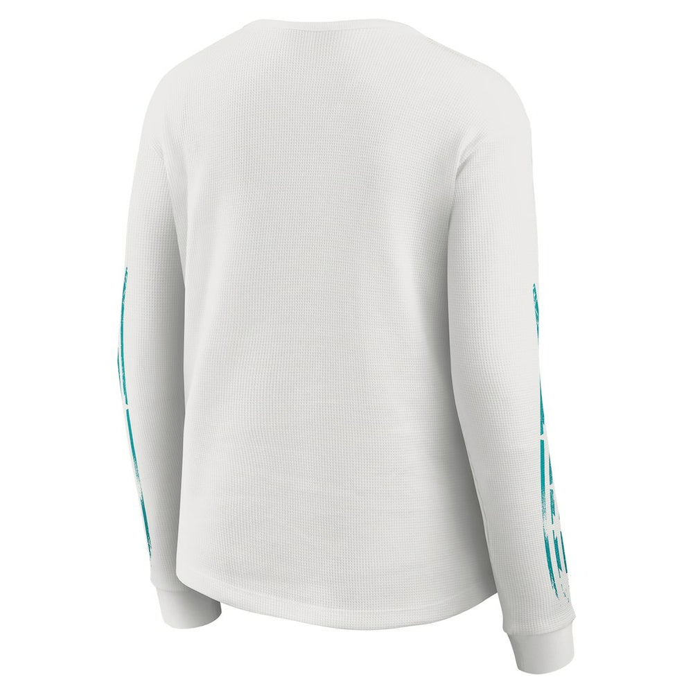 Miami Dolphins WEAR by Erin Andrews Women's Graphic Waffle Long-Sleeve T-Shirt | NFL Online