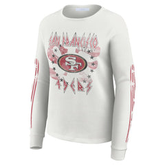San Francisco 49ers WEAR by Erin Andrews Women's Graphic Waffle Long-Sleeve T-Shirt | NFL Outlet