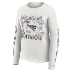 New England Patriots WEAR by Erin Andrews Women's Graphic Waffle Long-Sleeve T-Shirt | NFL US