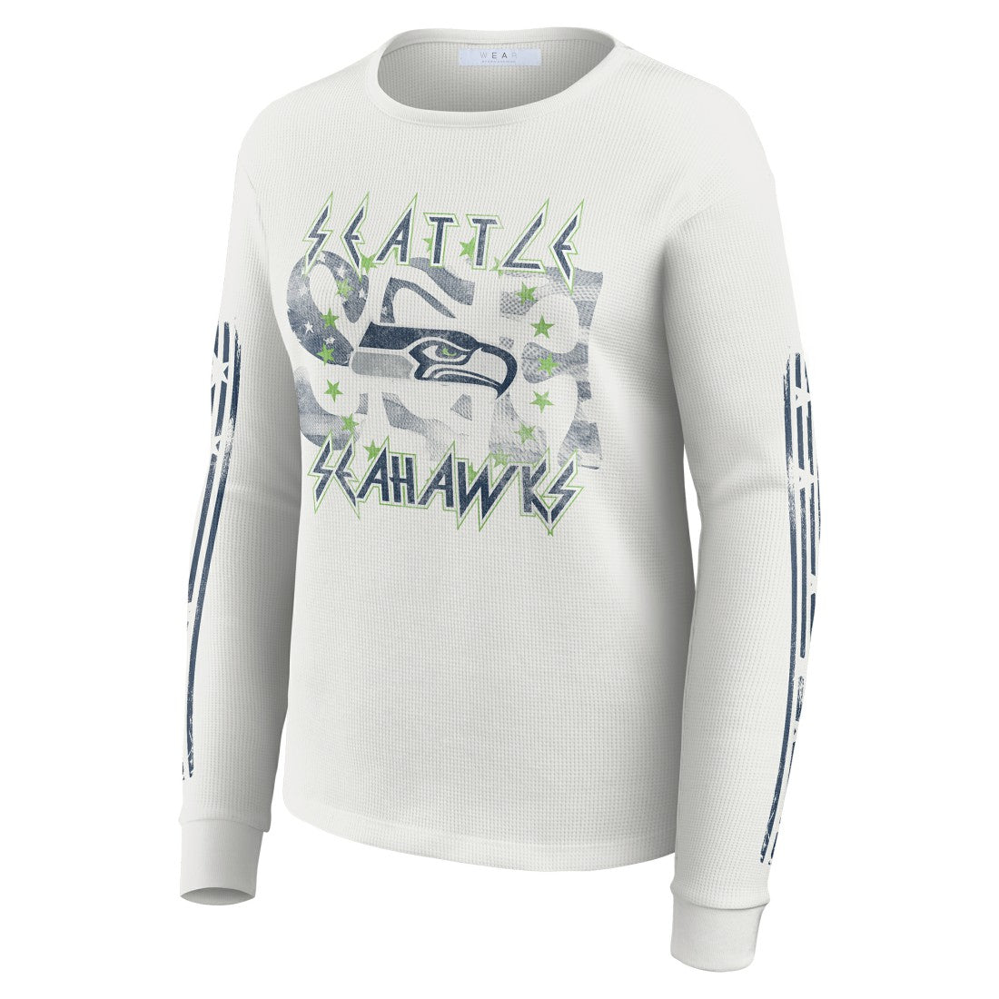 Seattle Seahawks WEAR by Erin Andrews Women's Graphic Waffle Long-Sleeve T-Shirt | NFL New