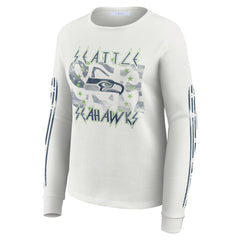Seattle Seahawks WEAR by Erin Andrews Women's Graphic Waffle Long-Sleeve T-Shirt | NFL New