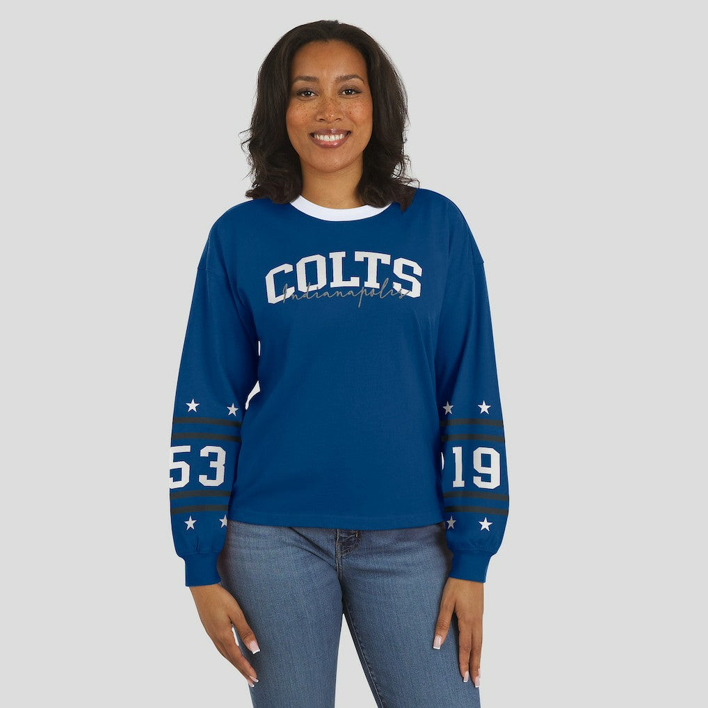 Indianapolis Colts WEAR by Erin Andrews Women's Sport Long-Sleeve T-Shirt | NFL Sale