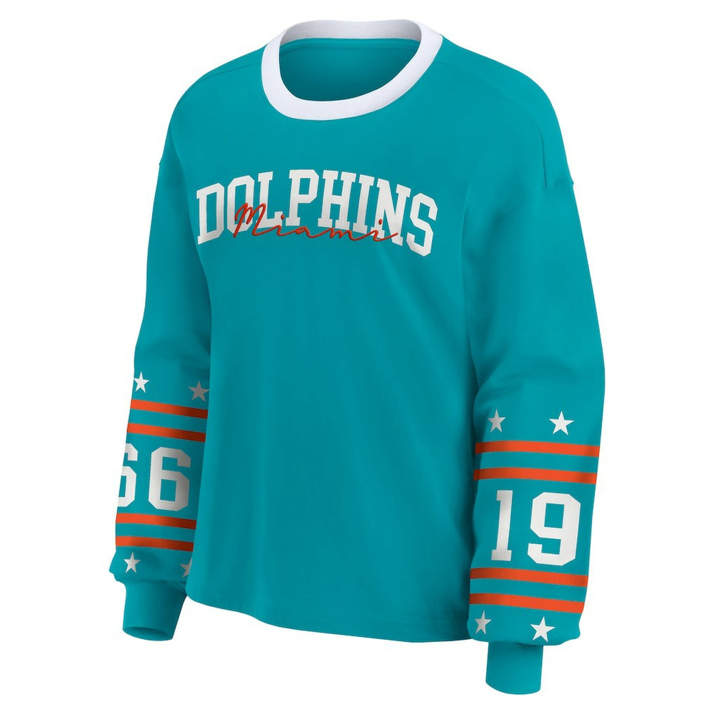 Miami Dolphins WEAR by Erin Andrews Women's Sport Long-Sleeve T-Shirt | NFL US