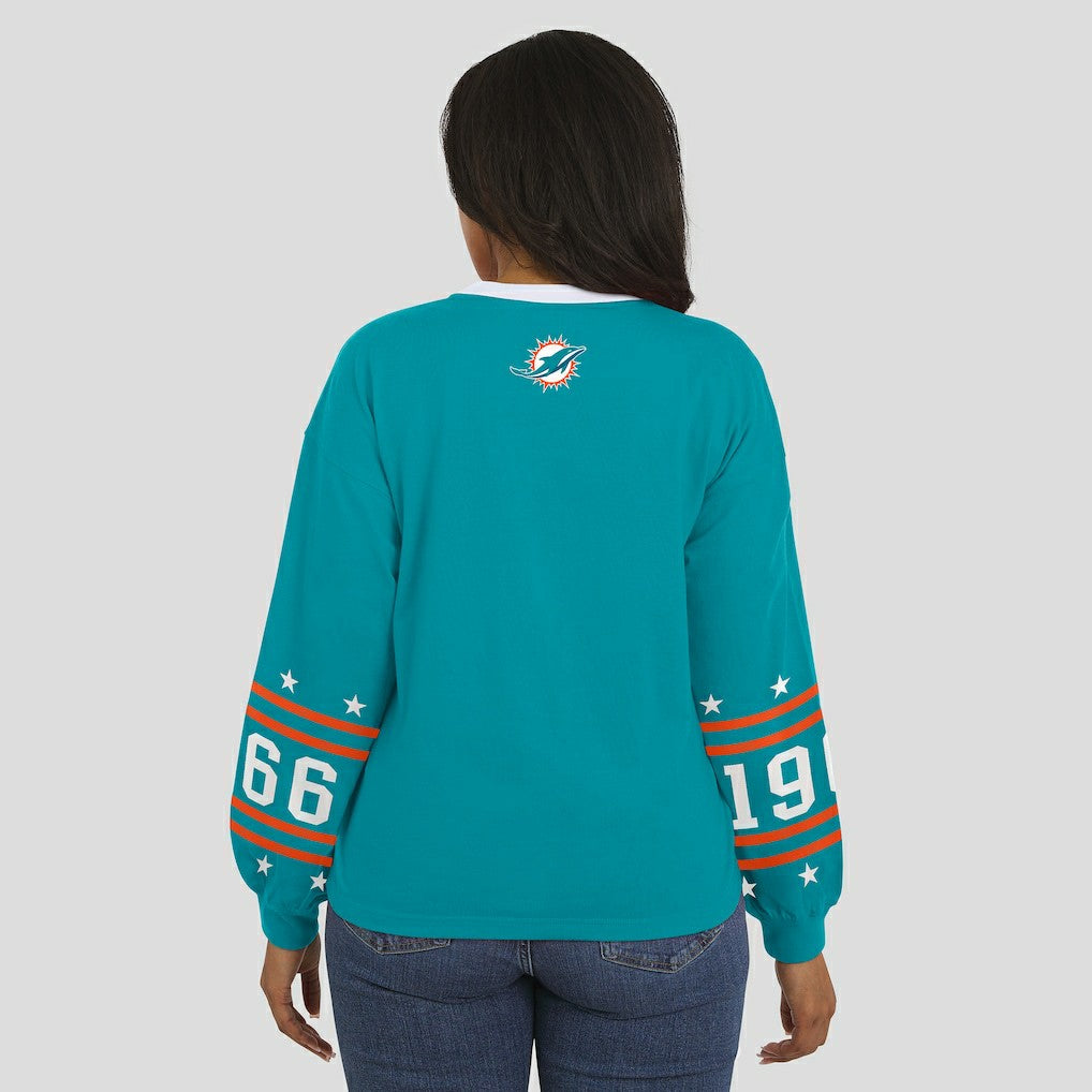 Miami Dolphins WEAR by Erin Andrews Women's Sport Long-Sleeve T-Shirt | NFL US