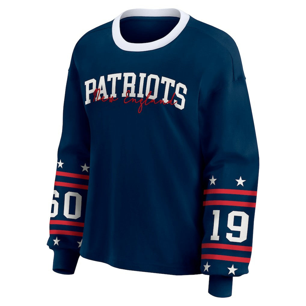 New England Patriots WEAR by Erin Andrews Women's Sport Long-Sleeve T-Shirt | NFL Online