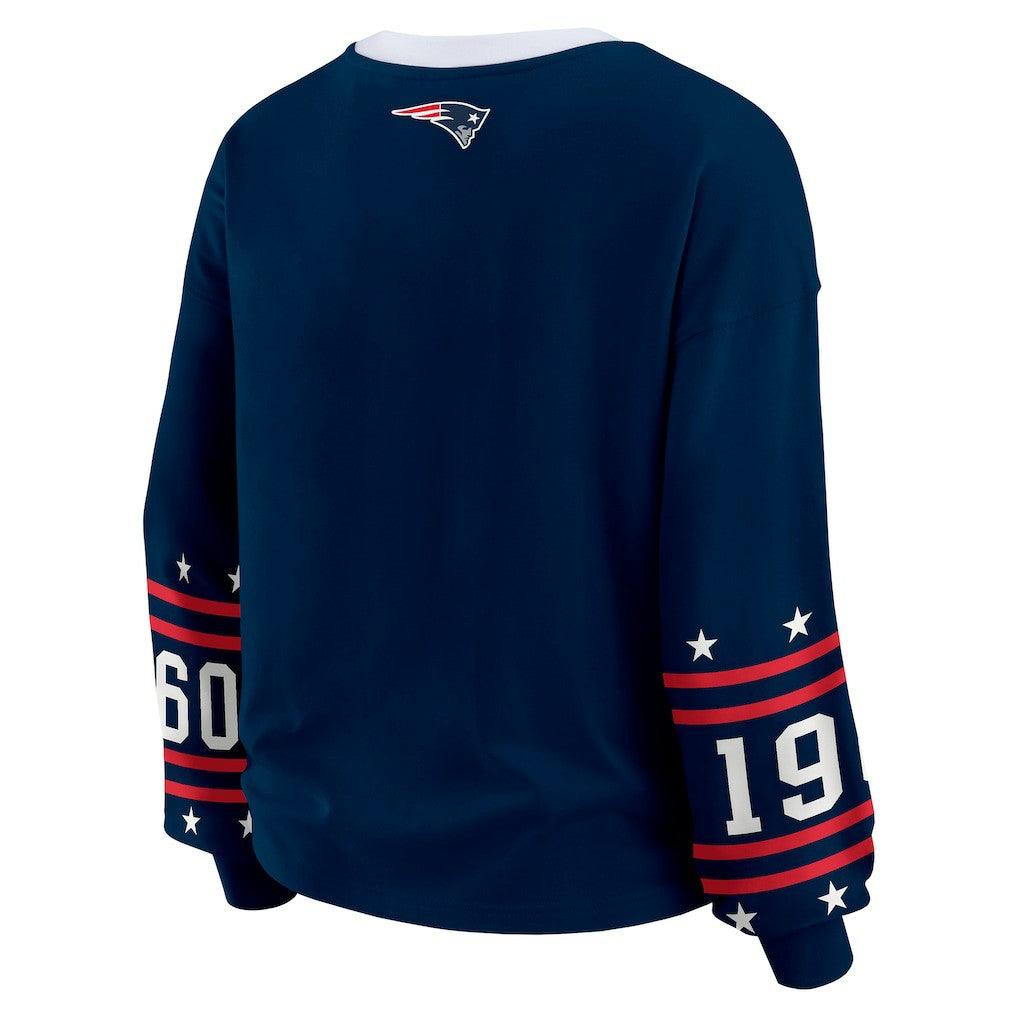 New England Patriots WEAR by Erin Andrews Women's Sport Long-Sleeve T-Shirt | NFL Online