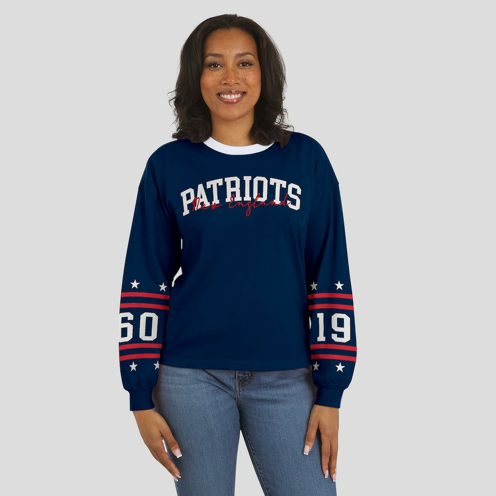 New England Patriots WEAR by Erin Andrews Women's Sport Long-Sleeve T-Shirt | NFL Online
