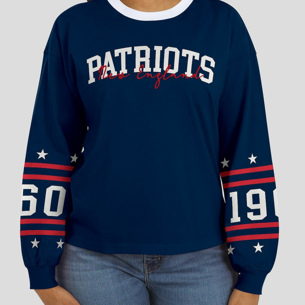 New England Patriots WEAR by Erin Andrews Women's Sport Long-Sleeve T-Shirt | NFL Online
