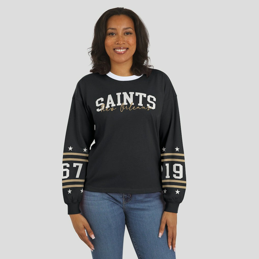 New Orleans Saints WEAR by Erin Andrews Women's Sport Long-Sleeve T-Shirt | NFL Near me