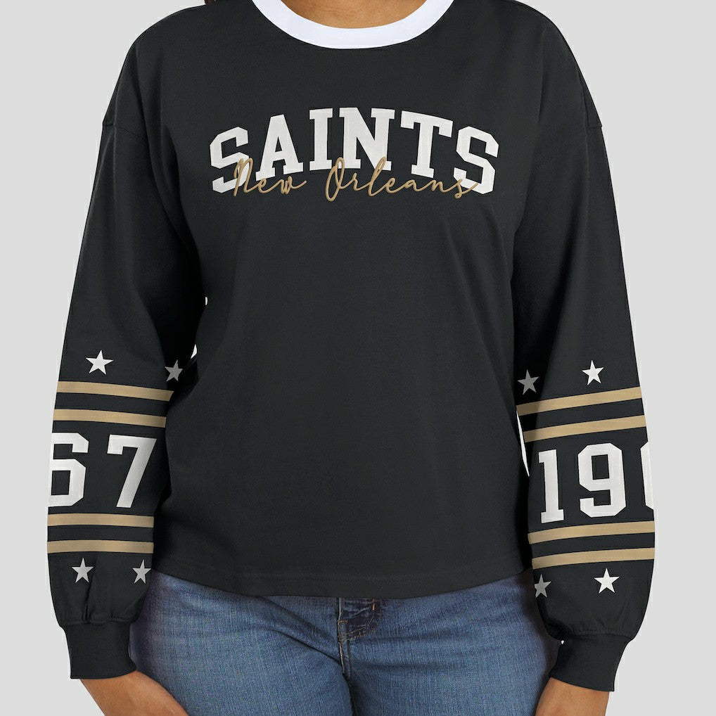 New Orleans Saints WEAR by Erin Andrews Women's Sport Long-Sleeve T-Shirt | NFL Near me