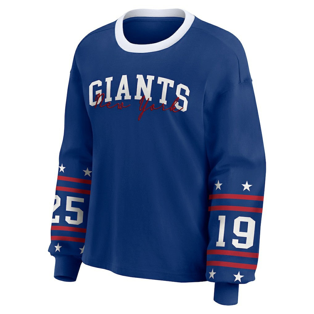 New York Giants WEAR by Erin Andrews Women's Sport Long-Sleeve T-Shirt | NFL Sale