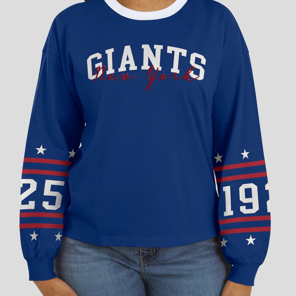 New York Giants WEAR by Erin Andrews Women's Sport Long-Sleeve T-Shirt | NFL Sale