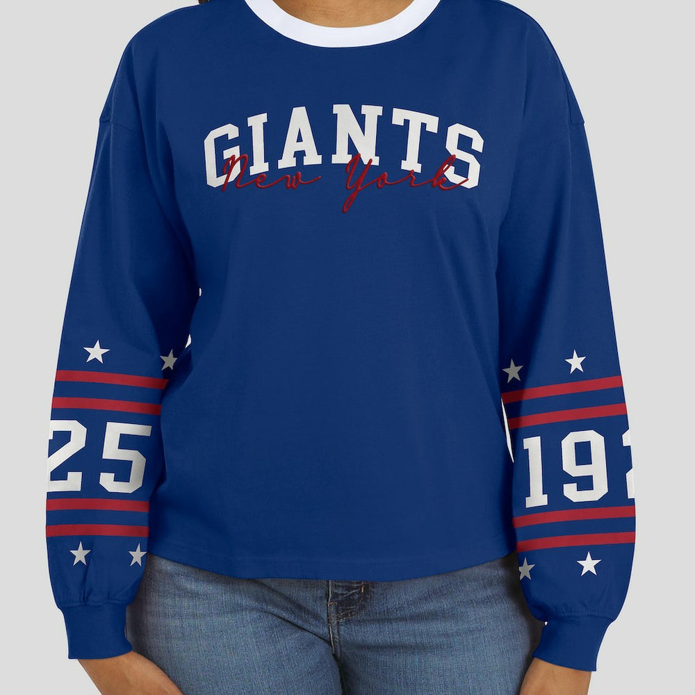 New York Giants WEAR by Erin Andrews Women's Sport Long-Sleeve T-Shirt | NFL Sale