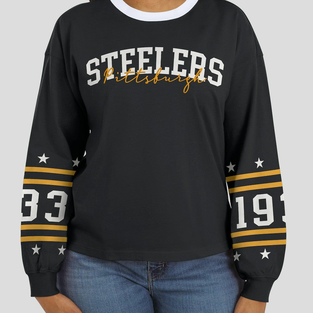 Pittsburgh Steelers WEAR by Erin Andrews Women's Sport Long-Sleeve T-Shirt | NFL Hot