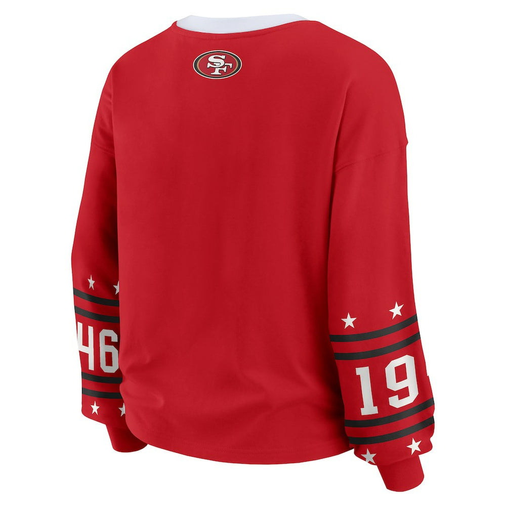 San Francisco 49ers WEAR by Erin Andrews Women's Sport Long-Sleeve T-Shirt | NFL Outlet