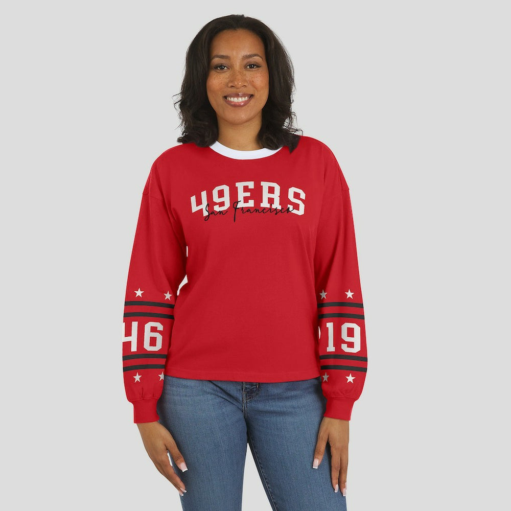San Francisco 49ers WEAR by Erin Andrews Women's Sport Long-Sleeve T-Shirt | NFL Outlet