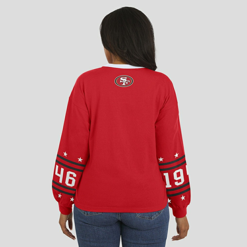 San Francisco 49ers WEAR by Erin Andrews Women's Sport Long-Sleeve T-Shirt | NFL Outlet