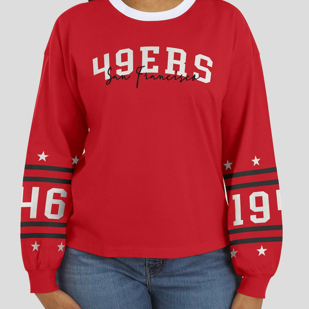San Francisco 49ers WEAR by Erin Andrews Women's Sport Long-Sleeve T-Shirt | NFL Outlet