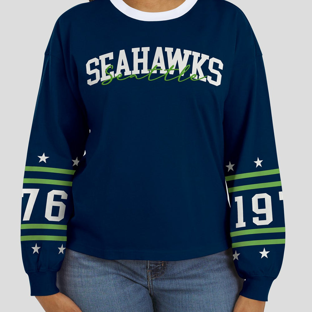 Seattle Seahawks WEAR by Erin Andrews Women's Sport Long-Sleeve T-Shirt | NFL Discount
