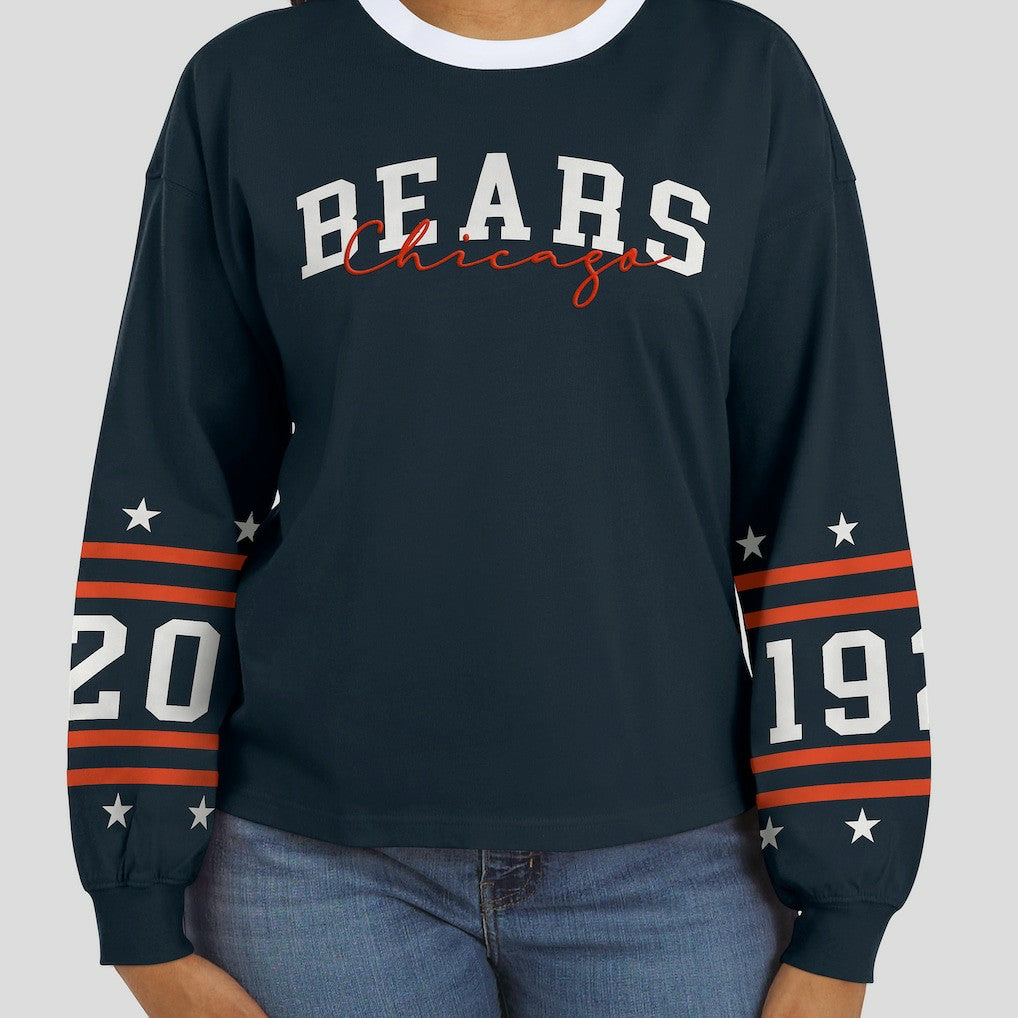 Chicago Bears WEAR by Erin Andrews Women's Sport Long-Sleeve T-Shirt | NFL Sale