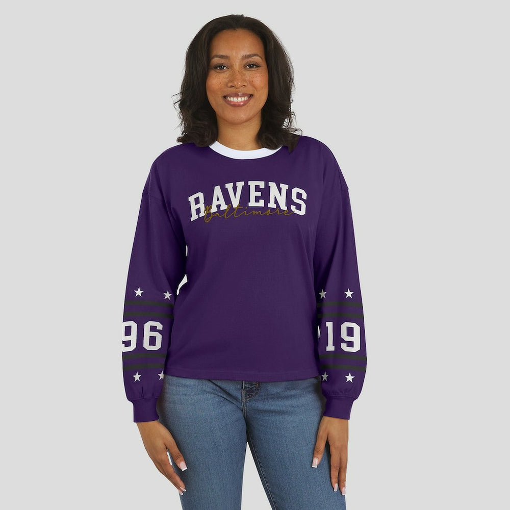 Baltimore Ravens WEAR by Erin Andrews Women's Sport Long-Sleeve T-Shirt | NFL US