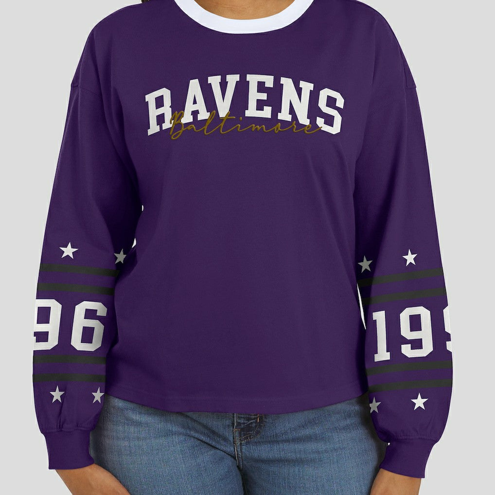 Baltimore Ravens WEAR by Erin Andrews Women's Sport Long-Sleeve T-Shirt | NFL US
