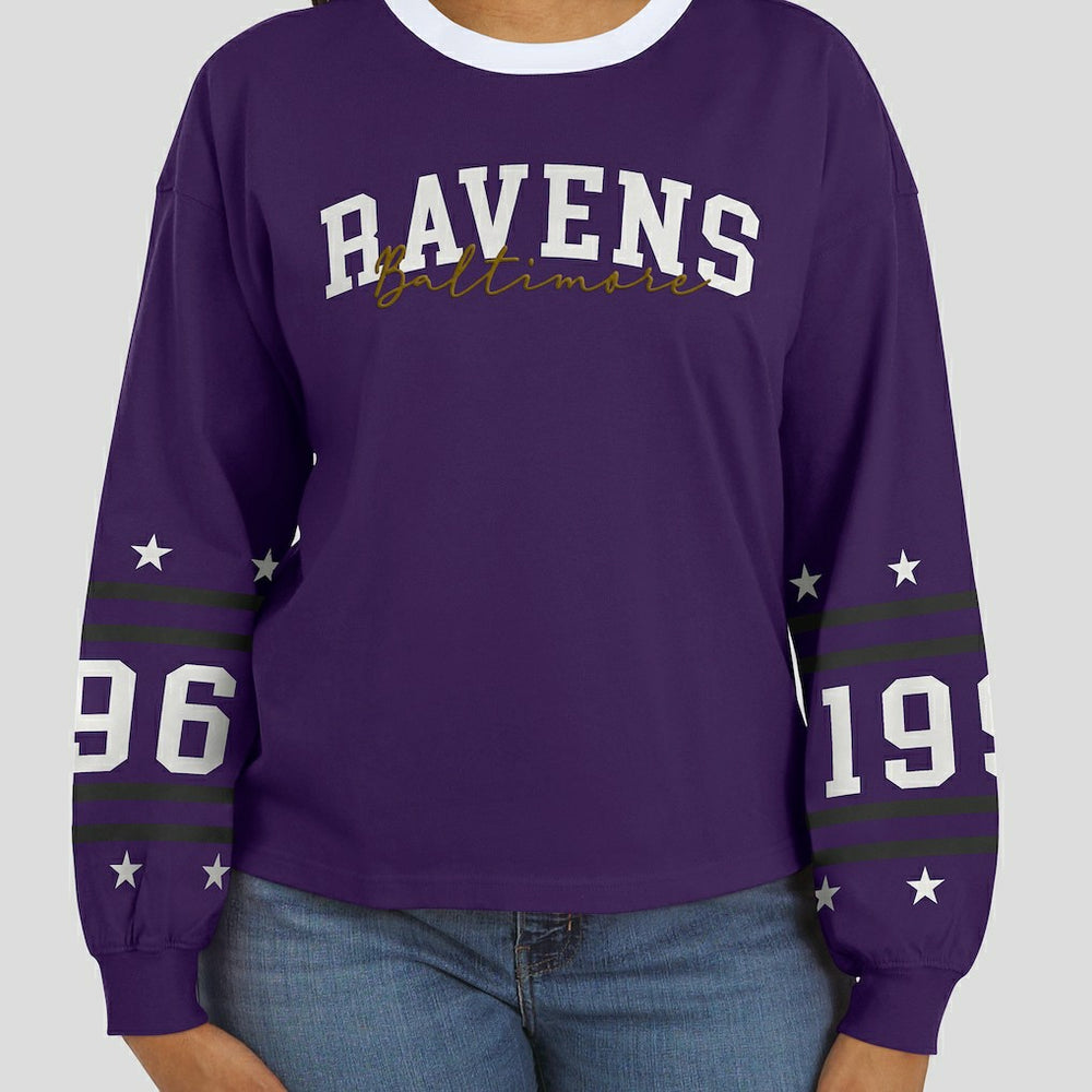 Baltimore Ravens WEAR by Erin Andrews Women's Sport Long-Sleeve T-Shirt | NFL US