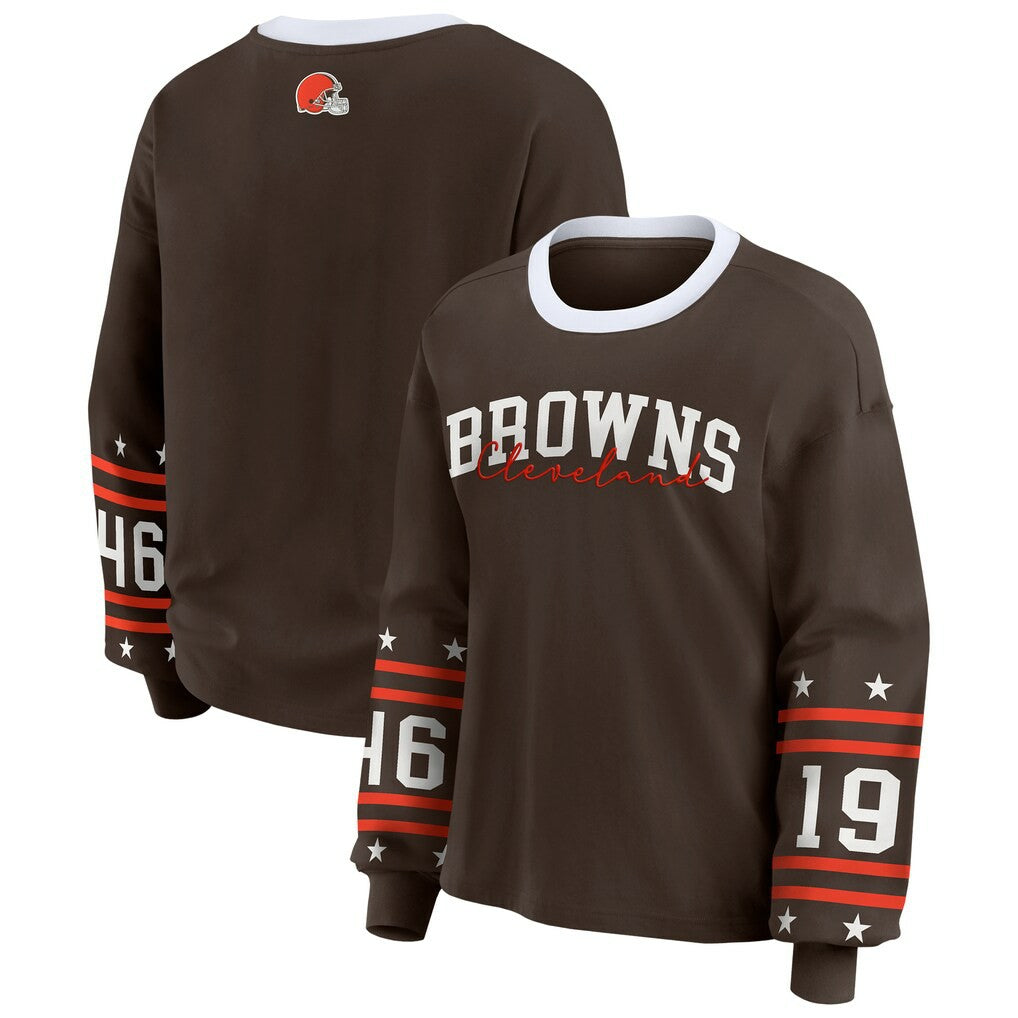 Cleveland Browns WEAR by Erin Andrews Women's Sport Long-Sleeve T-Shirt | NFL New