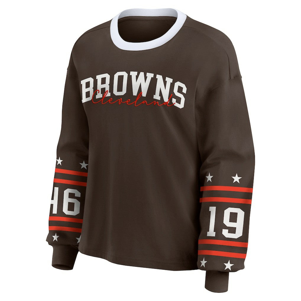 Cleveland Browns WEAR by Erin Andrews Women's Sport Long-Sleeve T-Shirt | NFL New