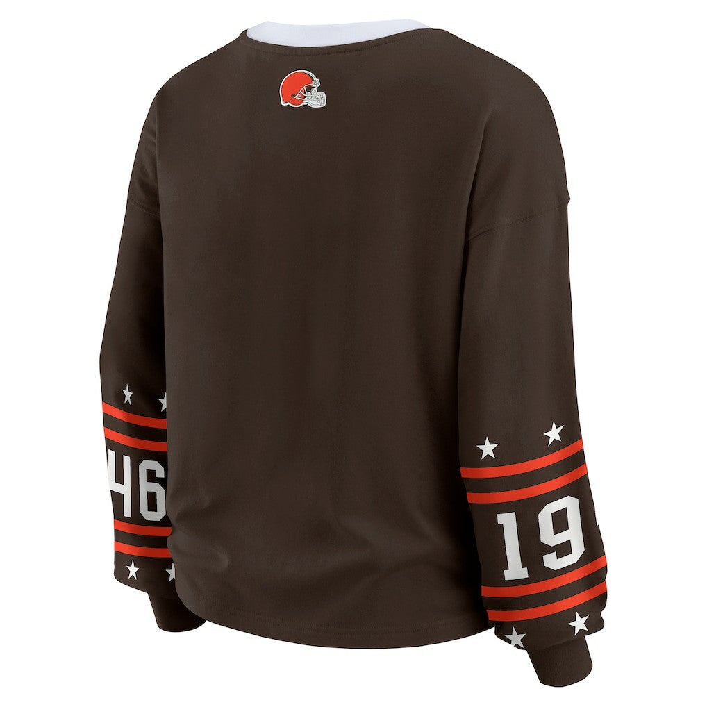 Cleveland Browns WEAR by Erin Andrews Women's Sport Long-Sleeve T-Shirt | NFL New