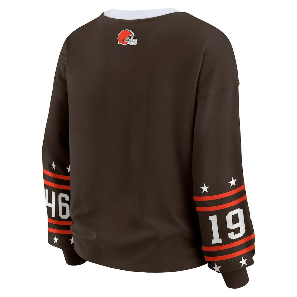 Cleveland Browns WEAR by Erin Andrews Women's Sport Long-Sleeve T-Shirt | NFL New