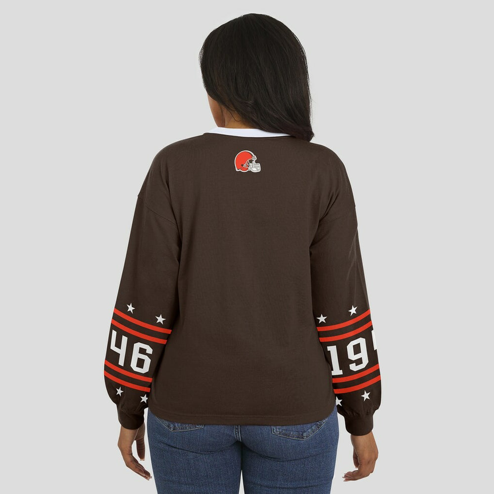 Cleveland Browns WEAR by Erin Andrews Women's Sport Long-Sleeve T-Shirt | NFL New