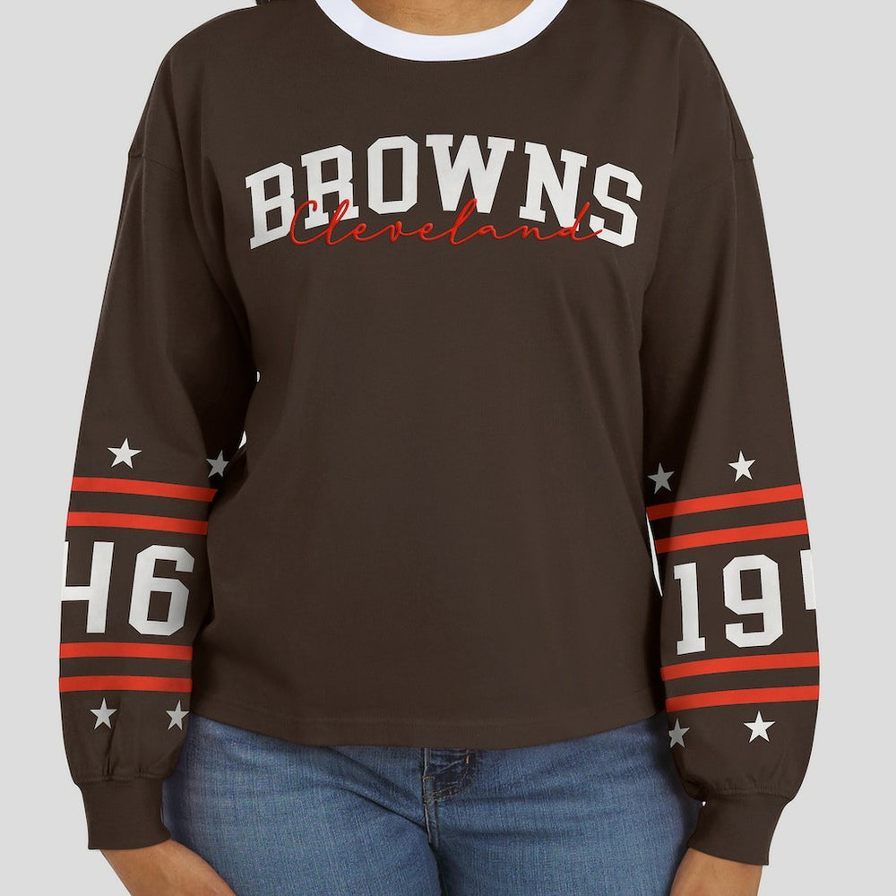 Cleveland Browns WEAR by Erin Andrews Women's Sport Long-Sleeve T-Shirt | NFL New
