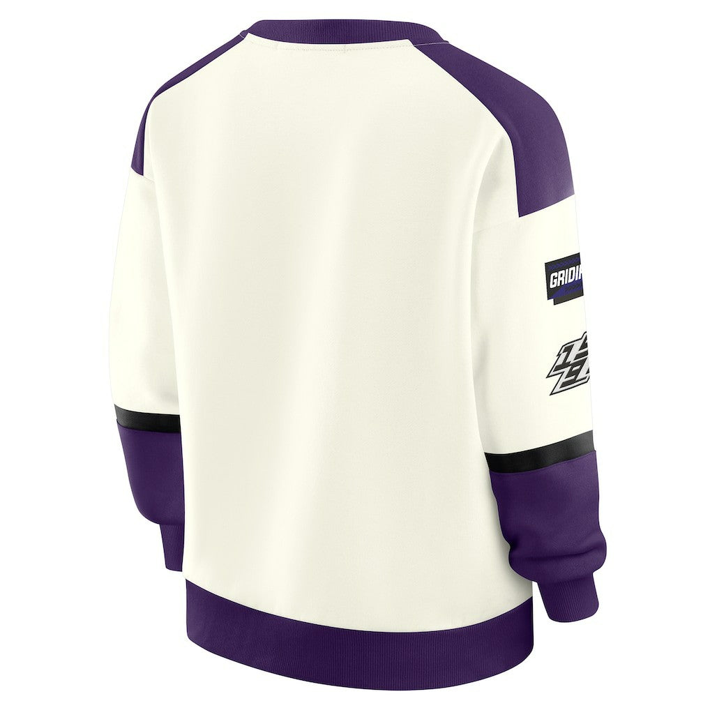 Baltimore Ravens WEAR by Erin Andrews Women's Racing Crew V-Neck Sweatshirt | NFL Near me