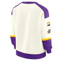 Minnesota Vikings WEAR by Erin Andrews Women's Racing Crew V-Neck Sweatshirt | NFL US