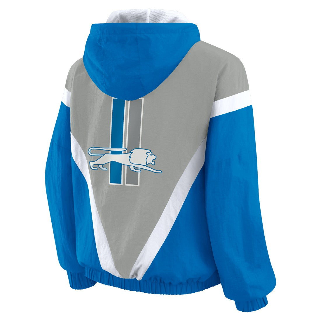 Detroit Lions WEAR by Erin Andrews Women's Plus Size Retro Crinkle Full-Zip Hoodie Windbreaker Jacket | NFL On sale