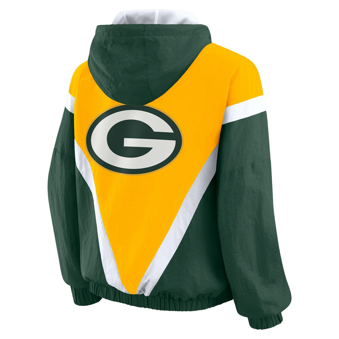 Green Bay Packers WEAR by Erin Andrews Women's Plus Size Retro Crinkle Full-Zip Hoodie Windbreaker Jacket | NFL Online