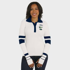 Seattle Seahawks WEAR by Erin Andrews Women's Ribbed Henley Polo Sweater | NFL Near me