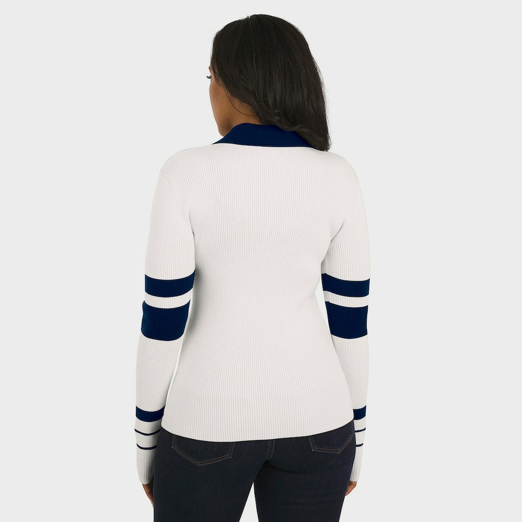 Seattle Seahawks WEAR by Erin Andrews Women's Ribbed Henley Polo Sweater | NFL Near me