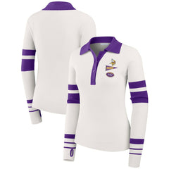 Minnesota Vikings WEAR by Erin Andrews Women's Ribbed Henley Polo Sweater | NFL Near me