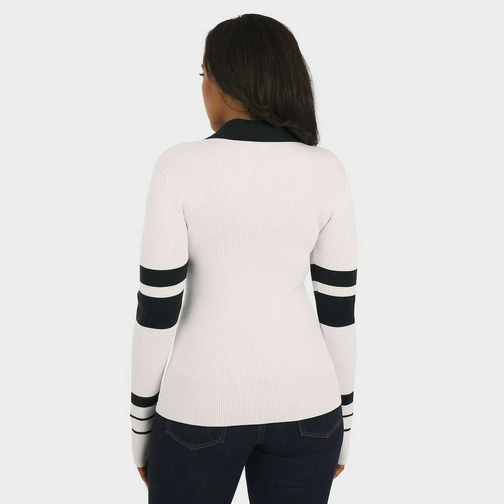 New Orleans Saints WEAR by Erin Andrews Women's Ribbed Henley Polo Sweater | NFL Outlet