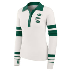 New York Jets WEAR by Erin Andrews Women's Ribbed Henley Polo Sweater | NFL On sale