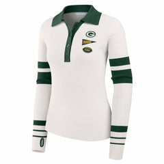 Green Bay Packers WEAR by Erin Andrews Women's Ribbed Henley Polo Sweater | NFL On sale