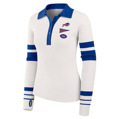 Buffalo Bills WEAR by Erin Andrews Women's Ribbed Henley Polo Sweater | NFL Outlet