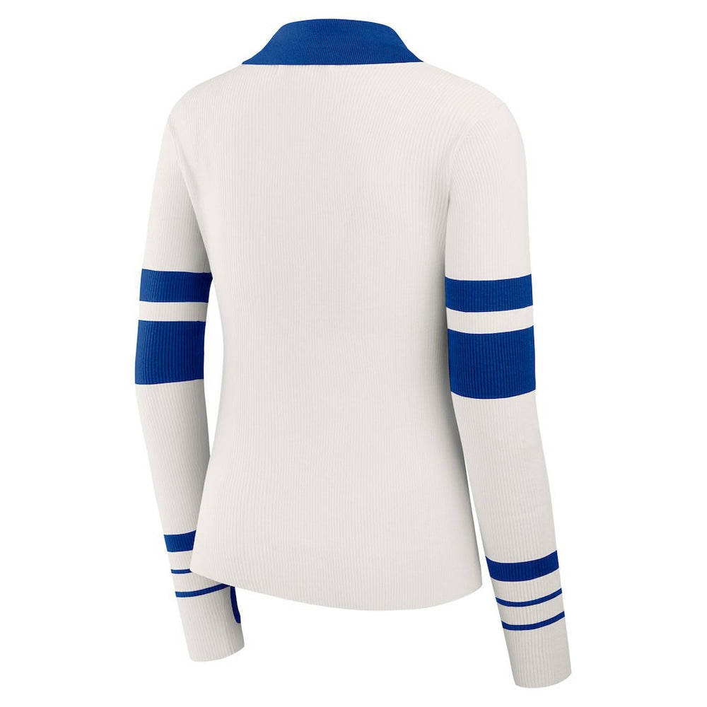 Buffalo Bills WEAR by Erin Andrews Women's Ribbed Henley Polo Sweater | NFL Outlet