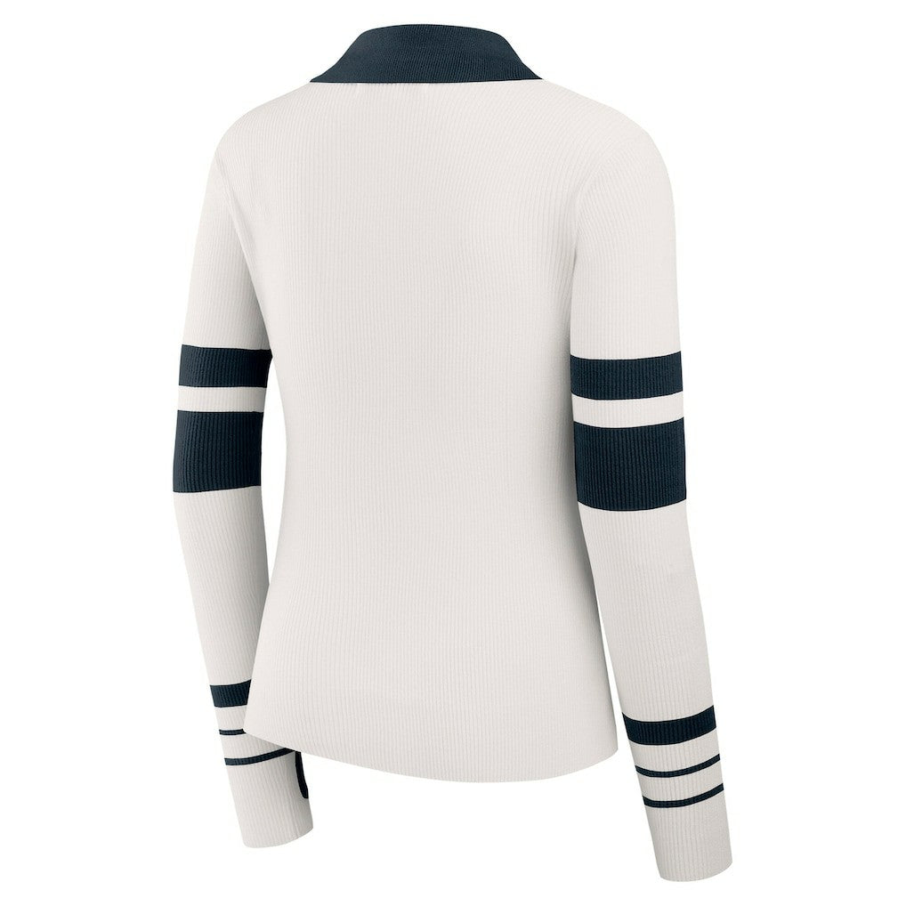 Chicago Bears WEAR by Erin Andrews Women's Ribbed Henley Polo Sweater | NFL Sale